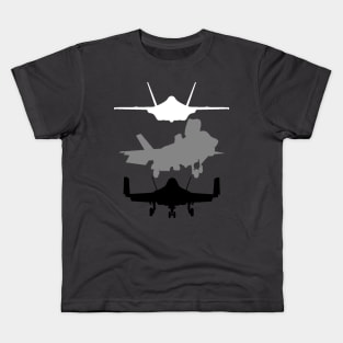 F-35 Lightning Military Aircraft A/B/C Variants Kids T-Shirt